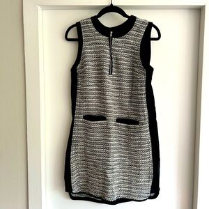 Madewell tweed knit sleeveless zipper pockets mini dress